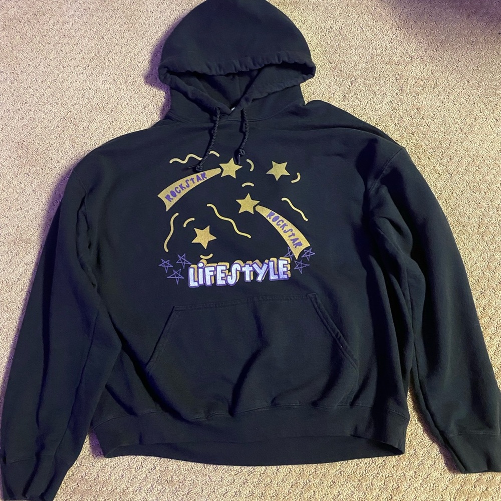 Black Gold and Purple Gildan Heavy Blend Rockstar Lifestyle Pull Over Hoodie